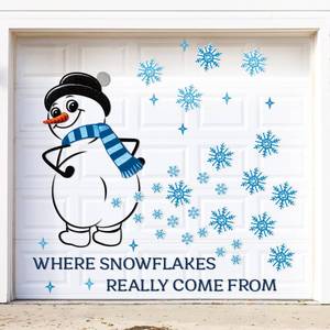 lot 8136 image: 82PCS Christmas Garage Door Decorations Magnets - Snowman Snowflake Xmas Holiday Refrigerator Fridge Kitchen Decor