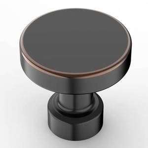lot 8145 image: Amerdeco 10 Pack Oil Rubbed Bronze Cabinet Knobs 1-16 Inch (32mm) Single Hole Pulls for Drawers, Dressers, and Bathroom Cabinets