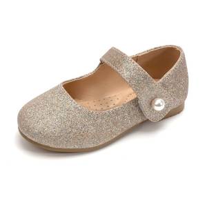 lot 8153 image: FUNKYMONKEY ToddlerLittle Girl Mary Jane Dress Shoes Casual Slip on Ballet Flat (12 Little Kid, Champaign Gold Glitter)
