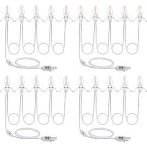 lot 9744 image: Meonum 4 Pcs Christmas Village Lights, 5 Base C7 String Bulbs Christmas Village Light Cord with ONOff Switch Spare Fuse, Blow Mold Light Kit for Xmas Mini House