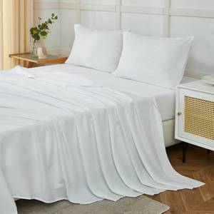lot 9750 image: ILAVANDE White King Size Sheets Set 4 Piece,Super Soft Microfiber Bed Sheets King Set,Wrinkle Resistant,14 Deep Pockets Sheets for King Size Bed(King,White)
