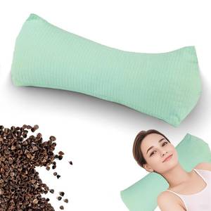 lot 9753 image: JQARCH Buckwheat Neck & Cervical Pillows, Buckwheat Hulls Adjustable Roll Pillow, with Inner Liner Cervical Bolsters, Office Waist Support & Lunch Break for Pain Relief for Sleeping