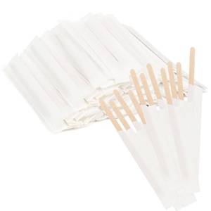 lot 10206 image: ANTETOK 100Pcs Wooden Coffee Stirrers Paper Wrapped 4.3Inch,Individually Wrapped Disposable Coffee Stir Sticks for Coffee,Tea,Cocktail and Hot Chocolate