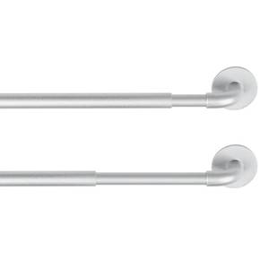 lot 10221 image: KXLife 2 Pack Adjustable Sticky Self Adhesive 38 Inch Sash Curtain Rod for Metal, Wood Doors, 11 to 17 Inch Multi-Use Sidelight Sash Cafe Rods for Door Panels, Windows, Bathroom(Nickel,Set of 2)