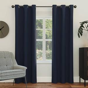 lot 10230 image: Sun Zero Easton Energy Saving Blackout Grommet Curtain Panel, 40 x 95, Navy Blue