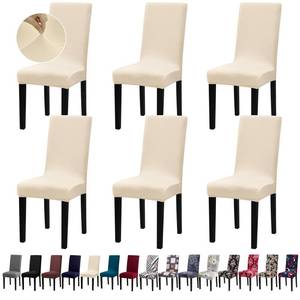 lot 10233 image: Fafua Chair Covers, Stretch Kitchen Dining Room Chair Covers Set of 6, Removable Washable Dining Chair Slipcovers for Home, Hotel, Banquet