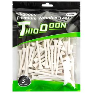lot 10244 image: THIODOON Golf tees 3 14 inch Less Friction Wood Tees Training for Golfer Professional Natural Wood Golf tees Bulk 100 Count Golfing Tees