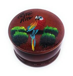 lot 10253 image: Kal Crafts - Wooden Jewelry Box - Handpainted Decor - Set of 1 Authentic Costarican Rainforest Jewelry Box - Artisanal - Storage Case for Earrings, Necklace and Rings (Scarlet Macaw)