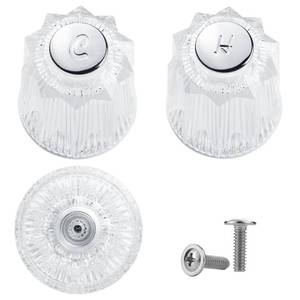 lot 10267 image: Aecsze Shower Knob Replacement, 2 Pcs Clear Acrylic Hot,Cold Faucet Handle, Compatible with Pfister Contessa, Windsor, Phoenix,Shower Knobs, Shower Handle Replacement