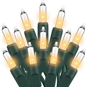 lot 10268 image: Dirnun Christmas Lights Clear White 100 Count Incandescent Lights UL Certified Connectable Christmas Tree Lights with Green Wires for Indoor Outdoor Xmas, Wedding, Holiday, Party, Home Decorations
