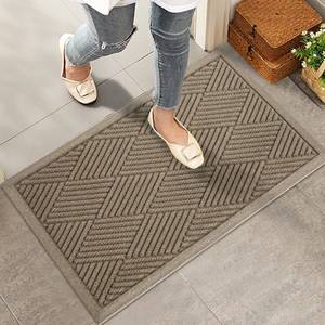 lot 10275 image: HIYARD Sturdy Front Door Mat, Absorbent Muddy Dirt Resist Welcome Door Mats Outdoor Indoor, Stain and Fade Resistant, Non-Slip Rubber Backing Low Profile Doormat for Entryway, 30�17, Beige