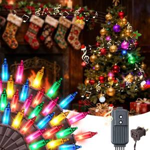 lot 10285 image: Enhon 150 Bulbs 36 Ft Christmas Tree Lights with Music, Christmas String Lights with 7 Function Modes, Brown Wire Xmas Tree Light for Indoor and Outdoor Party Patio Trees Decorations (Multi-Colored)