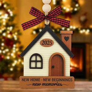 lot 10286 image: HEAEUNK New Home Ornament 2025, House Warming Gift for New Homeowners, New Home Christmas Ornament 2025, Wooden House Decoration for Housewarming, 3.3 (HOUSE01)