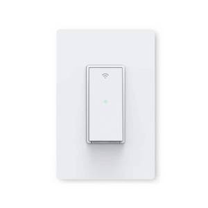 lot 10290 image: Single-Pole Smart Home Push Button Light Switch with Wi-Fi, White