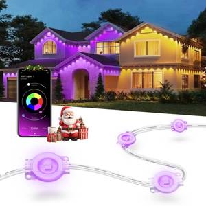 lot 11832 image: Nexillumi 300ft Permanent Outdoor Lights for House, 2025 New Smart RGB Christmas Lights Outdoor with APP Remote Control, IP67 Waterproof Eternity Eaves Lighting for Halloween Christmas Decorations