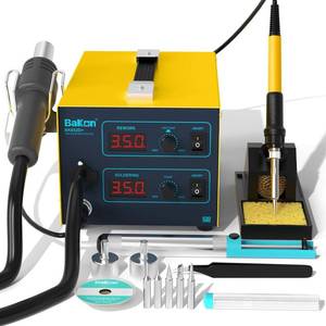 lot 11840 image: 852d Heat Gun And Soldering Iron 2-In-1 Kit, Smd Hot Air Rework Soldering Station, Multiple Functions Electronics Kit, Led Digital Display, Knob Type Adjustable Temperature
