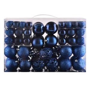 lot 11852 image: Christmas Balls Tree Ornaments Set, Shatterproof Xmas Decorations Set with Reusable Hand-held Gift Package for Holiday Indoor Tree Decor (100Pcs, Dark Blue)