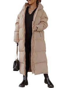 lot 11853 image: Tankaneo Womens Hooded Long Quilted Coat Maxi Length Long Sleeve Puffer Jacket Warm Padded Coat Thick Winter  outerwear size large