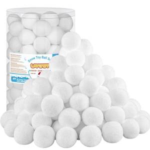 lot 11863 image: URATOT 120 Pack Snow Toy Balls for Kids Indoor, Plush Snow Fake Balls Soft Artificial Snow Fight Balls Set with Boxes for Winter Interactive Throwing Games