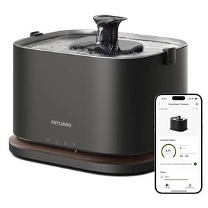 lot 11867 image: PETLIBRO Upgrade Cat Water Fountain, Cordless Cat Fountain Battery Operated, App Monitoring 3L101oz Dockstream 2 Pet Water Fountain with Stainless Steel Tray, 5GHz WiFi Dog Water Bowl Dispenser