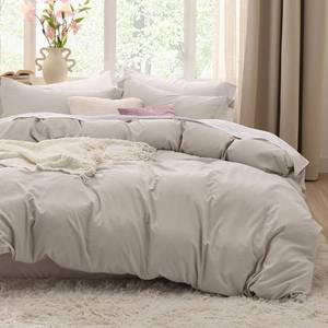 lot 11885 image: Bedsure Duvet Cover King Size - 3 Pieces Prewashed Cotton-Like Extra Soft Bedding Set, Includes 1 Duvet Cover 104x90 Inches with Zipper Closure & 2 Pillow Shams, Linen, Comforter Not Included