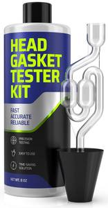 lot 12000 image: FORTIVO Head Gasket Tester Kit �� Over 100 Tests, Complete Combustion Leak Test System with Universal Radiator Adapter, Works on Cars, Trucks, SUVs and Leak Detection Fluid 8oz