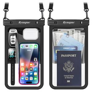 lot 12407 image: Up to 10 Large Waterproof Phone Pouch Bag - 2 Pack IPX8 Waterproof Phone Case for iPhone 17 16 15 Pro Max Galaxy S25 S24 Ultra, Touchscreen & Underwater Photography, Beach Cruise Travel Essentials