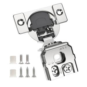lot 12432 image: Chibery 2 Pack 1-14 Overlay 3D Soft Close Concealed Hinge for Face Frame Door, Smooth Slow Self Closing Hinges, Satin Nickel, Hidden 105° Open Angle Stainless Steel Hinge for Kitchen Cabinet Door