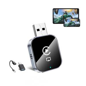 lot 12445 image: Wireless CarPlay Adapter for Apple iPhone - 3 in 1 Airplay Mirror Link Adapter Multi-User Seamless Connection Converts Wired to Wireless CarPlay Adapter - No Latency from iOS 10 to Screen wUSB-C