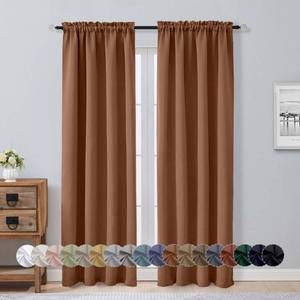 lot 13403 image: Aiyufeng Sun Baked Blackout Curtains for Bedroom 84 Inch Length 2 Panels Set, Solid Thermal Insulated Privacy Living Room Window Treatment Curtains Blackout Drapes, W40 x L84 Inch, Sun Baked