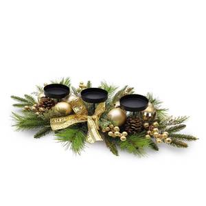lot 13420 image: Christmas Table Centerpieces Decorations, 27.5 Inch Designed with Golden Bowknot Baubles Ornaments, Artificial Golden Berries and Pine Cones for Dining Room Table (Gold Ball)