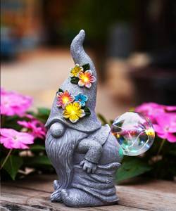 lot 13432 image: Nacome Solar Funny Gnome Statue for Garden Outside Decor with Blow Bubbles Ball Lights Clearance for Yard Art Lawn Ornaments Porch Patio Balcony - Birthday Gifts for Grandma Mom Women