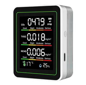 lot 14404 image: Indoor Air Quality Monitor, 5 in 1 Portable Smartair Quality Tester for CO2  TVOC  HCHO  Temp  Hum for Home Cars Plants and Pets So On
