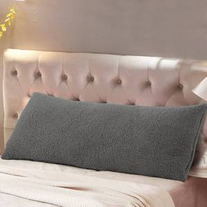 lot 14424 image: Reafort Ultra Soft Sherpa Body Pillow CoverCase with Zipper Closure 21x54 (21x54 Body Pillow Cover,Charcoal Grey)