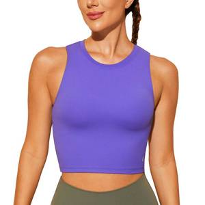 lot 14437 image: Natural Feelings Nudi Sports Bras for Women Removable Padded Yoga Tank Tops Sleeveless Fitness Workout Crop Tops Royal Lilac size large