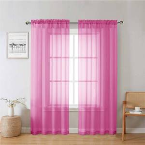 lot 14445 image: Lecloud Hot Pink Sheer Curtains 72 Inches Long 2 Panels, Solid Voile Light Filtering Living Room Curtains for Bedroom, Rod Pockets Window Treatment Transparent Airy Drapes, Each Panel 42 W x 72 L
