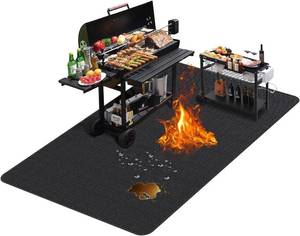 lot 15682 image: TAOMAND Large 76 x 52 inches Under Grill Mats for Outdoor Grill  Double-Sided Fireproof  Waterproof  Oil-Proof  Easy to Clean  Indoor FireplaceFire Pit Mat  Quality BBQ Mat for Deck Patio Lawn