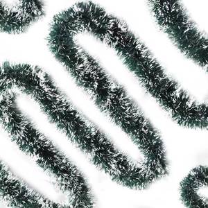 lot 15696 image: 50FT Green Christmas Tinsel Garland, Xmas Metallic Tinsel Twist Hanging Garland for Christmas Tree Indoor and Outdoor Holiday Party Decoration (Green White)