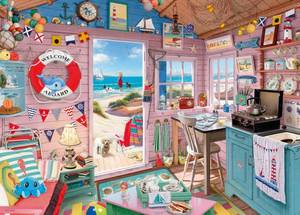 lot 15698 image: Ravensburger My Haven No.7 My Beach Hut 1000 Piece Jigsaw Puzzle for Adults - 12000032 - Handcrafted Tooling, Made in Germany, Every Piece Fits Together Perfectly