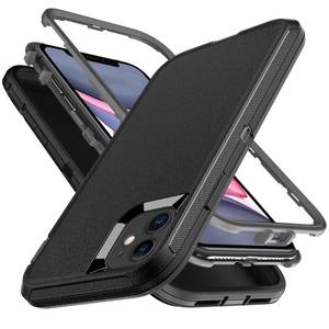lot 16166 image: YmhxcY for iPhone 11 Case Shockproof Dropproof Dust-Proof Drop Proof 3-Layer Durable Phone Case Heavy Duty Protection Phone Case Cover for Apple iPhone 11 6.1�� Black and Grey