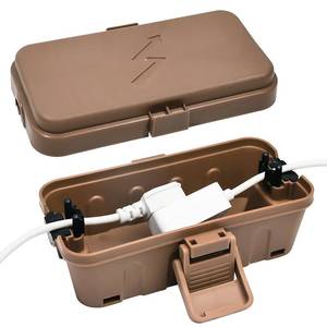 lot 16168 image: Hrensaw Small Weatherproof Electrical Connection Box(6 x 3.5 x 2.2inch),Outdoor Electrical Box,Waterproof Extension Cord Covers for Plug, Extension Cables, Holiday Lights,Brown