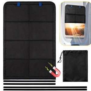 lot 16169 image: RV Door Window Shade, 27 x 18 Inch Foldable Magnet RV Blackout Window Cover, Winnebago Itasca Sunova Class A Rv Enter Door Window Cover, UV Rays Protection Waterproof Oxford (Black)