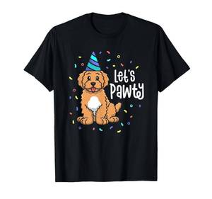 lot 16174 image: Lets Pawty Goldendoodle Dog Themed Birthday Party Outfit T-Shirt Small Pink