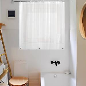 lot 20095 image: ABSENK Waterproof Shower Curtain for Window Inside Shower, Plastic Bathroom Window Curtain Waterproof Heavy Duty Vinyl Peva with Hooks, Silky Frost, 40x36