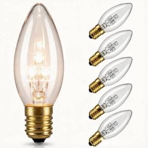 lot 20106 image: Pallerina 6 Pack C26 LED Replacement Bulbs,3V Clear Torpedo Tip Light Bulbs,E12 Candelabra Light Bulbs Soft White Glass Light for Battery Operated LED Window Candle Lights, Christmas Decor