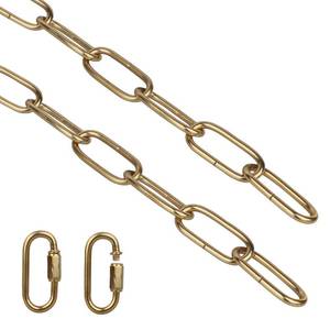 lot 20113 image: Helunsi Lighting Chain, 6 Feet Imitation Copper Light Fixture Chain, Metal Chandelier Chain Extension with Connection Link Lock, Heavy Duty Hanging Chain Lamp Fixture Pendant Ceiling Decorative Kit 6