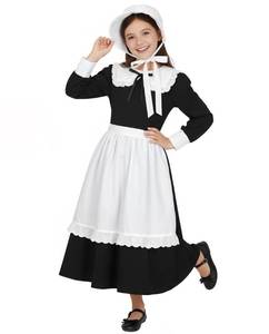 lot 20118 image: Rayekrot Pioneer Costume for Girls Colonial Dress Girls Pilgrim Outfit Halloween Cosplay Costumes (9-10 Years)