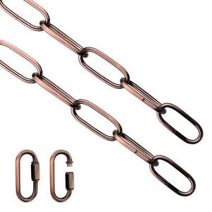 lot 20123 image: Helunsi Lighting Chain, 6 Feet Red Bronze Light Fixture Chain, Metal Chandelier Chain Extension with Connection Link Lock, Heavy Duty Hanging Chain Lamp Fixture Pendant Ceiling Decorative Kit - 6
