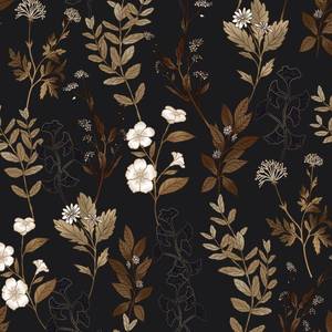 lot 20130 image: Fvlow Black Floral Wallpaper Peel and Stick Gold Leaf Contact Paper 17.4 x 118 Leaf Wallpaper Waterproof Self-Adhesive Wall Covering for Bedroom Countertop Desk Cabinets Decor