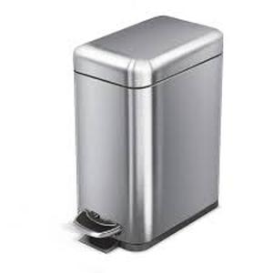 lot 3247 image: Home Zone 5L Stainless Steel Step Trash Can